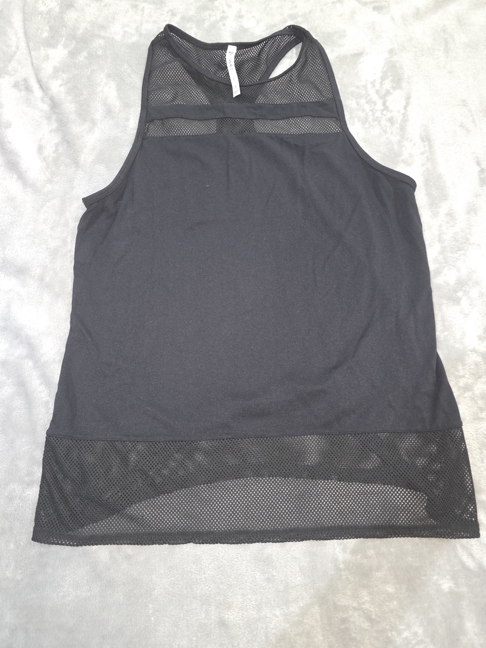 Fabletics Black Sleeveless Mesh-Trim Workout Tank Top-Small